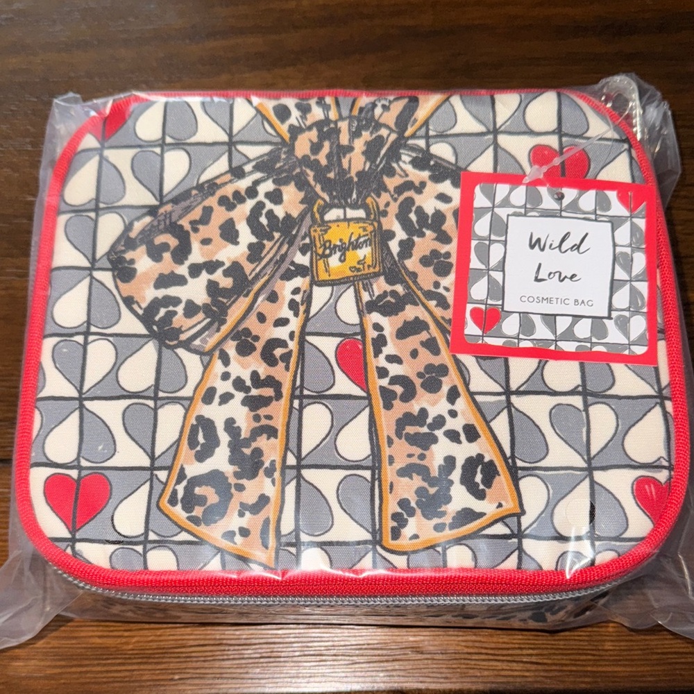 Brighton Heart and Leopard Print Cosmetic Bag